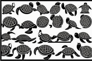Woman bench pressing a turtle tattoo idea