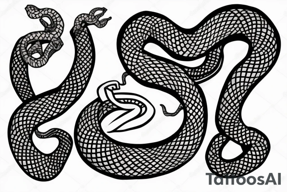 Snake eating another snake tattoo idea