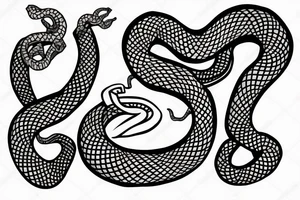 Snake eating another snake tattoo idea