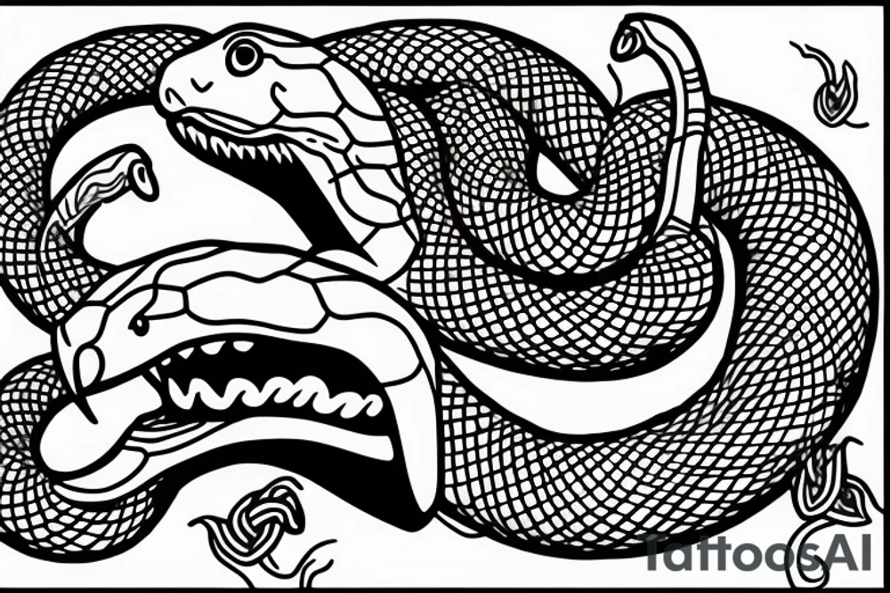 Snake eating another snake tattoo idea