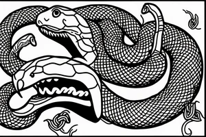 Snake eating another snake tattoo idea