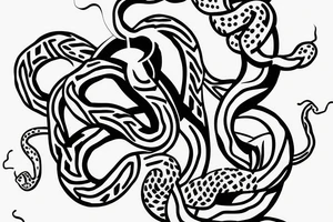 Snake eating another snake tattoo idea