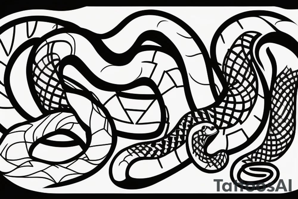 Snake eating another snake tattoo idea