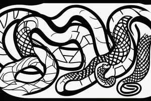 Snake eating another snake tattoo idea