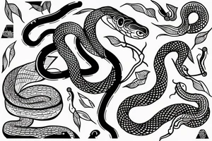 Snake eating another snake tattoo idea