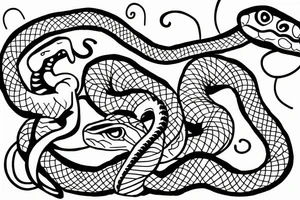 Snake eating another snake tattoo idea