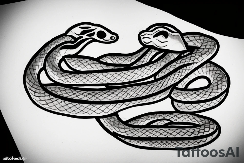 Snake eating another snake tattoo idea