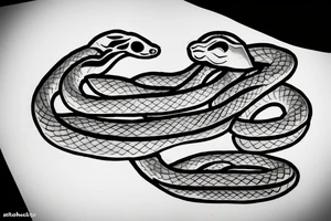 Snake eating another snake tattoo idea