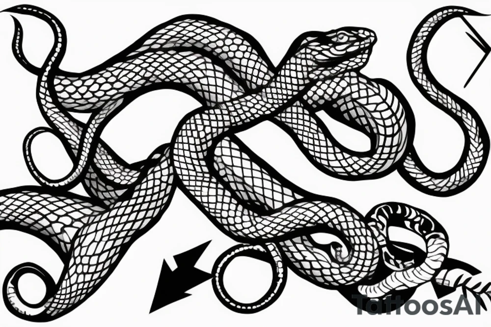 Snake eating another snake tattoo idea