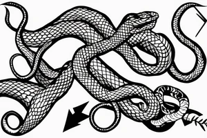Snake eating another snake tattoo idea