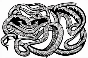 Snake having a Mexican stand off with a warrior tattoo idea