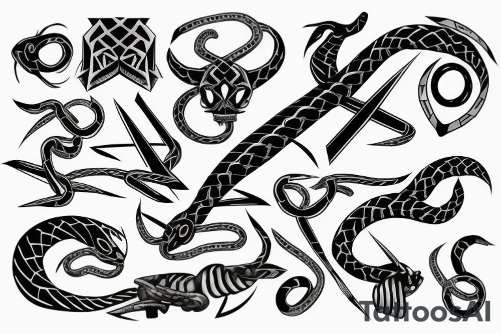 Snake having a Mexican stand off with a warrior tattoo idea