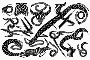 Snake having a Mexican stand off with a warrior tattoo idea