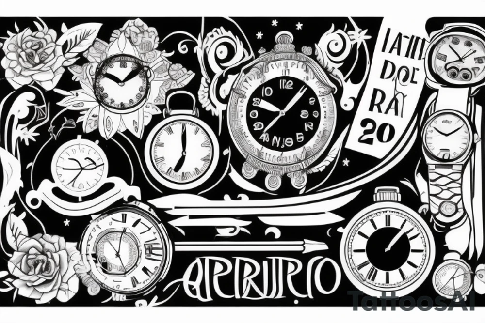Reloj de arena y en el interior escrito controla tu tiempo y tu mente tattoo idea