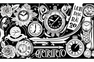 Reloj de arena y en el interior escrito controla tu tiempo y tu mente tattoo idea