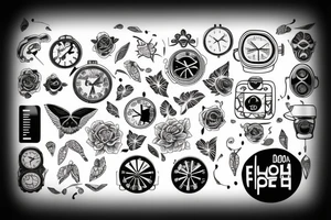 Reloj moderno y en el interior escrito controla tu tiempo y tu mente tattoo idea