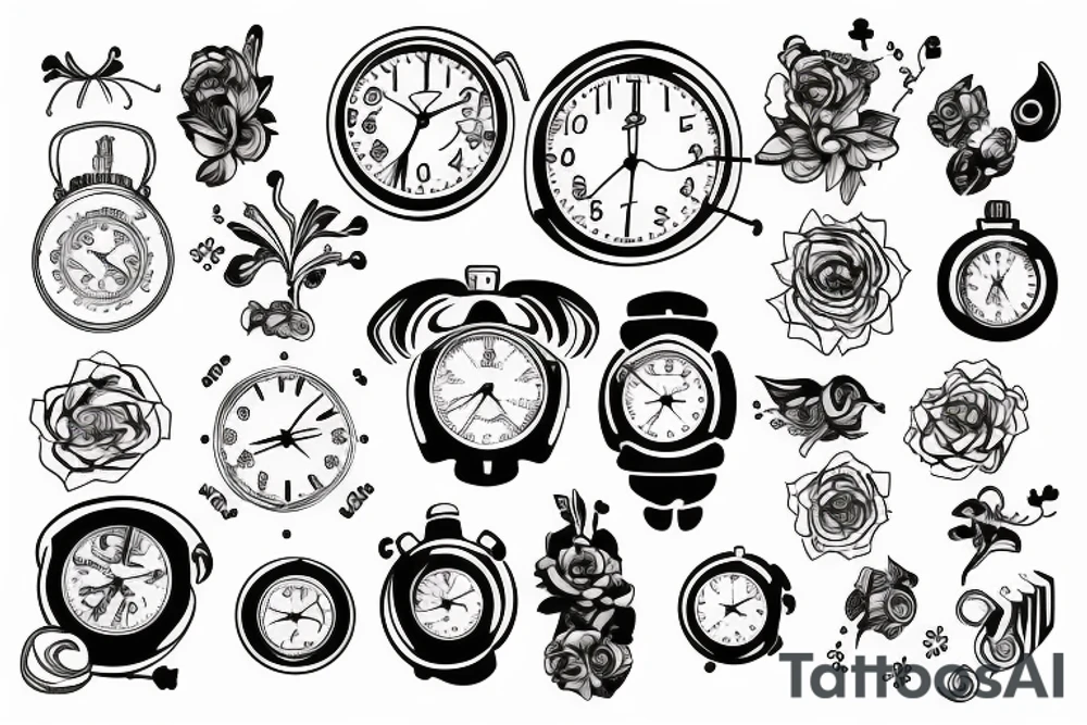 Familia, reloj, recordatorio, mente concentracion tattoo idea
