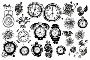Familia, reloj, recordatorio, mente concentracion tattoo idea