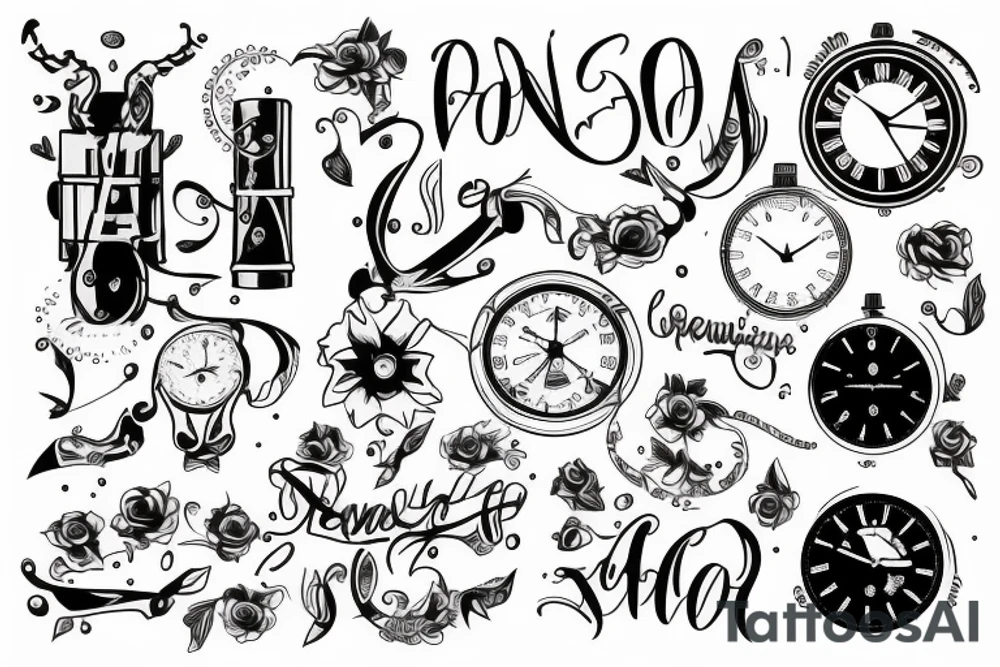 Familia, reloj, recordatorio, mente concentracion tattoo idea