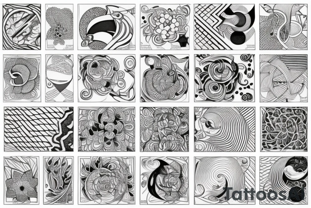 abstract, well-designed lines and shapes tattoo idea