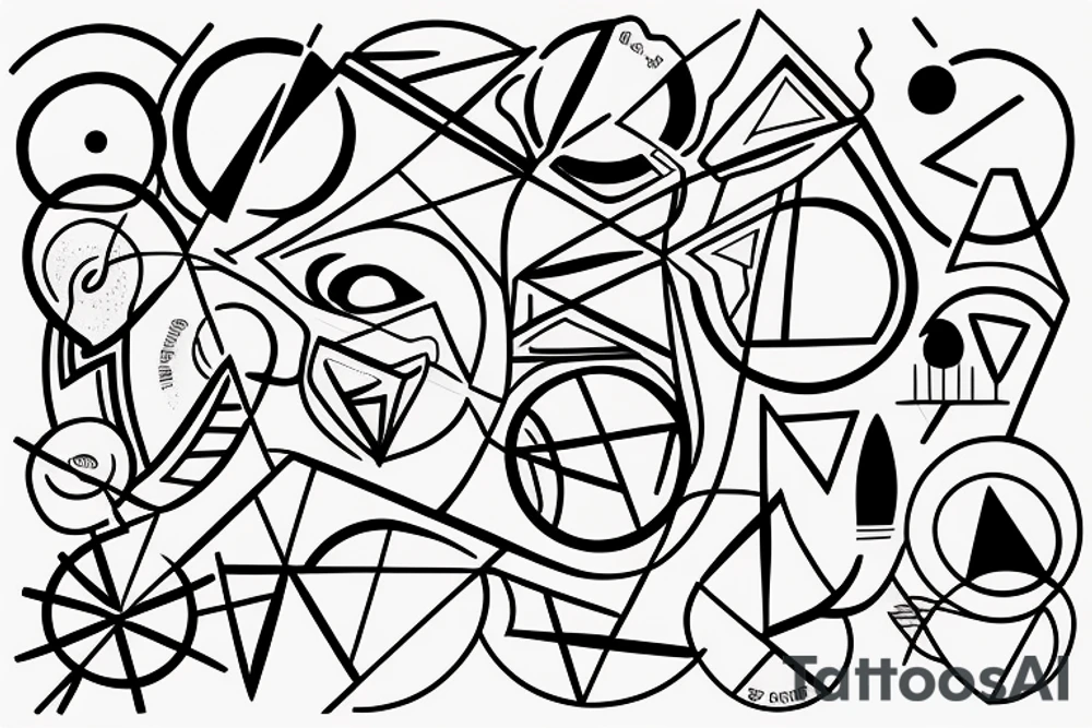 abstract, well-designed lines and shapes tattoo idea