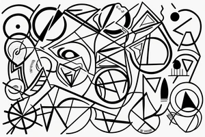 abstract, well-designed lines and shapes tattoo idea