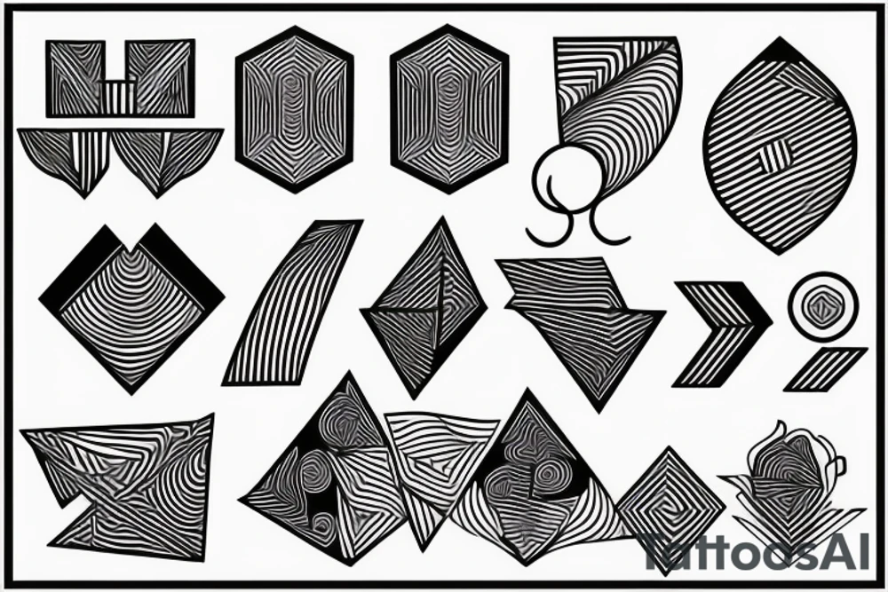 abstract, well-designed lines and shapes tattoo idea