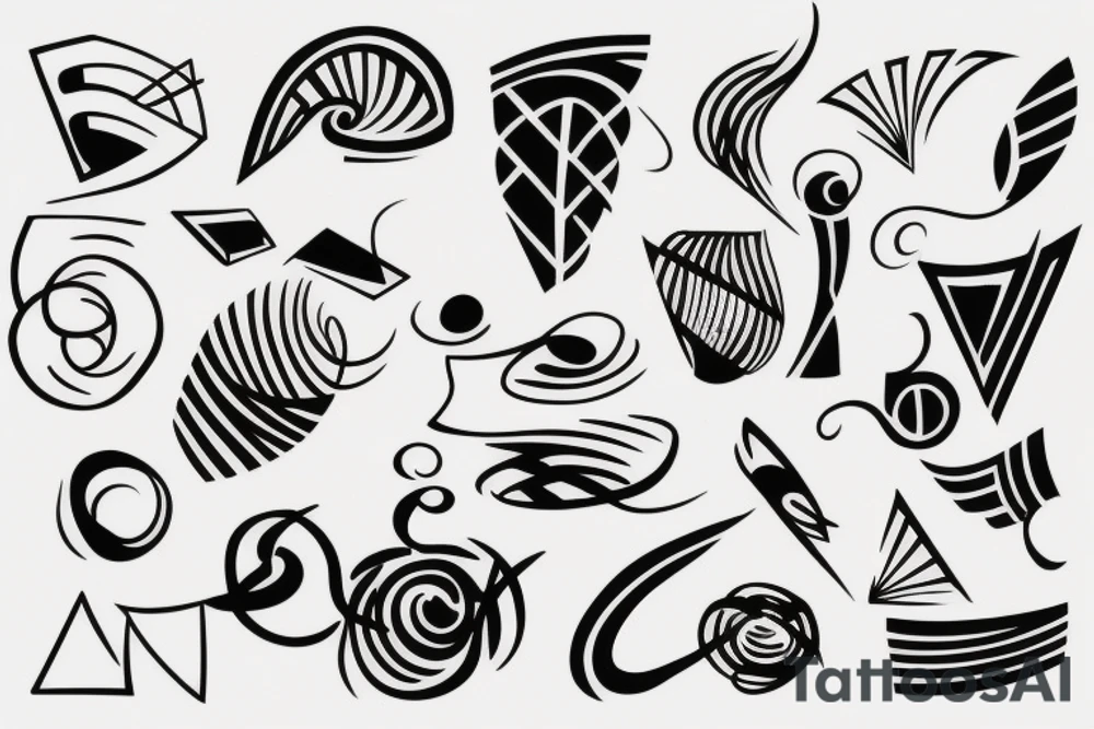 abstract, well-designed lines and shapes tattoo idea