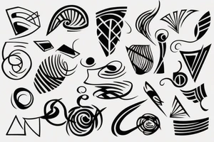 abstract, well-designed lines and shapes tattoo idea
