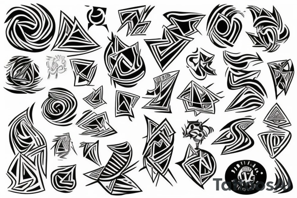 abstract, well-designed lines and shapes tattoo idea