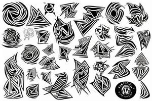 abstract, well-designed lines and shapes tattoo idea