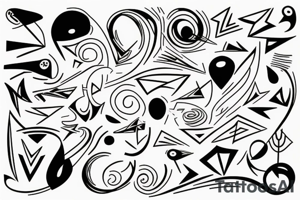 abstract, well-designed lines and shapes tattoo idea
