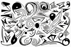 abstract, well-designed lines and shapes tattoo idea