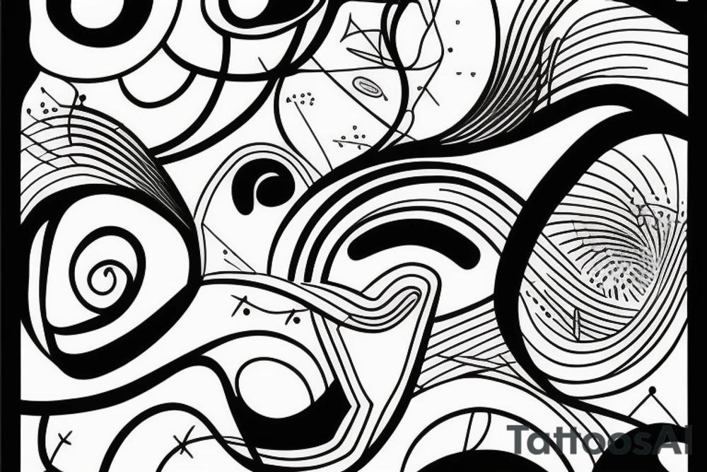 abstract, well-designed lines and shapes tattoo idea