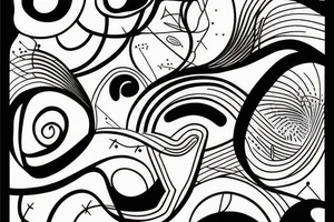abstract, well-designed lines and shapes tattoo idea