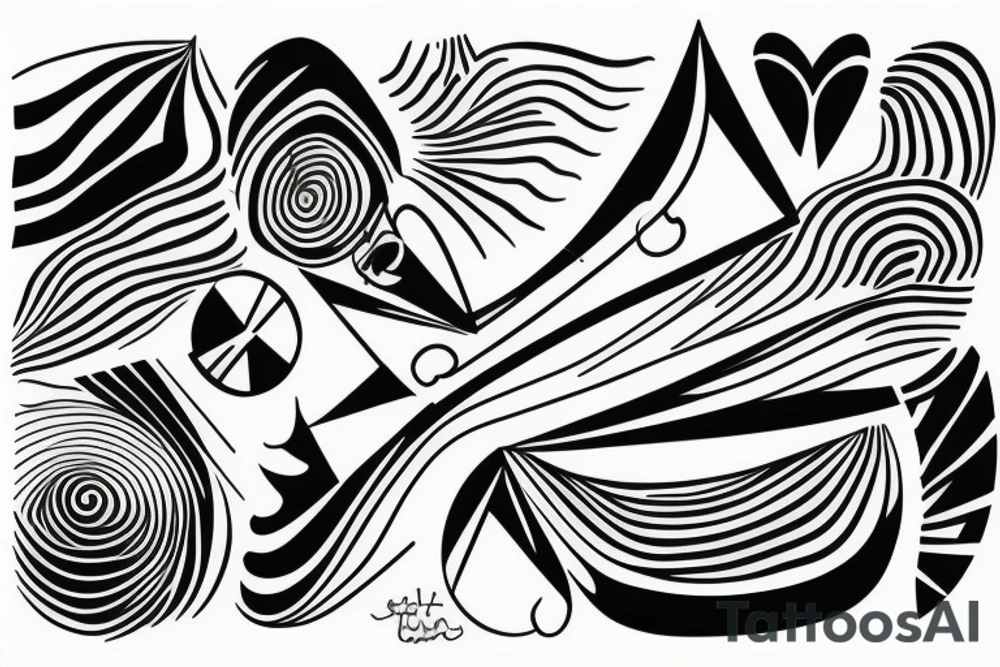 abstract, well-designed lines and shapes tattoo idea