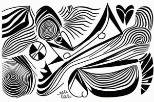 abstract, well-designed lines and shapes tattoo idea