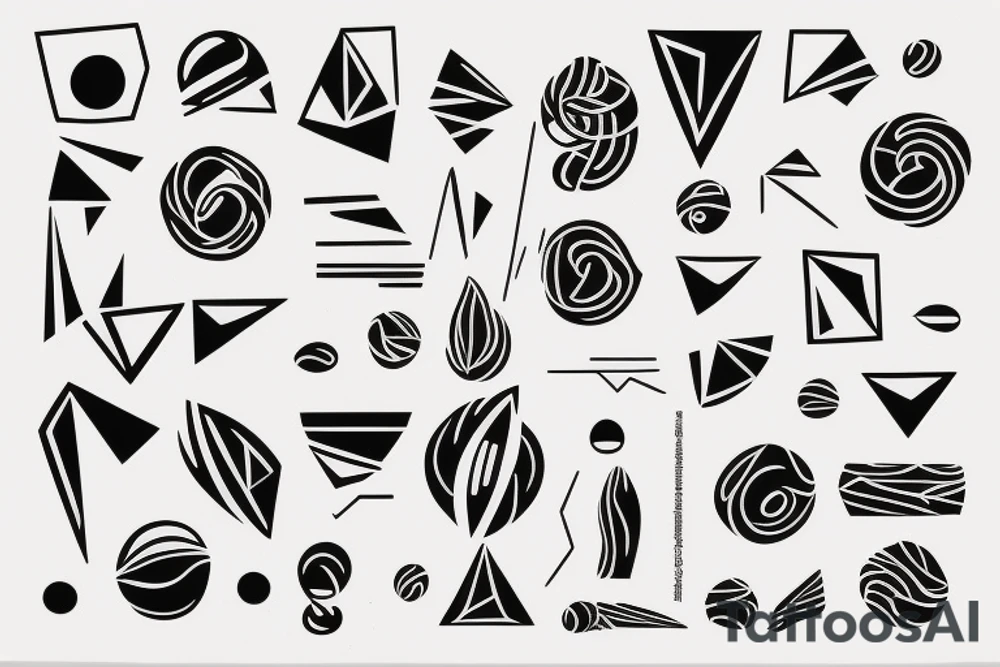 abstract, well-designed lines and shapes tattoo idea