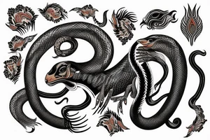 Magestic Indian cobra on back tattoo idea