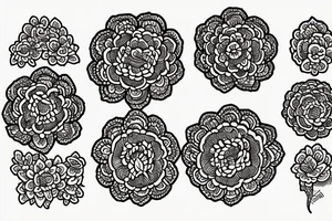 Four marigold flowers representing people who passed away tattoo idea