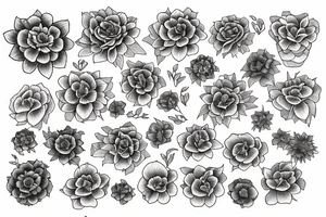 Four marigold flowers representing people who passed away tattoo idea