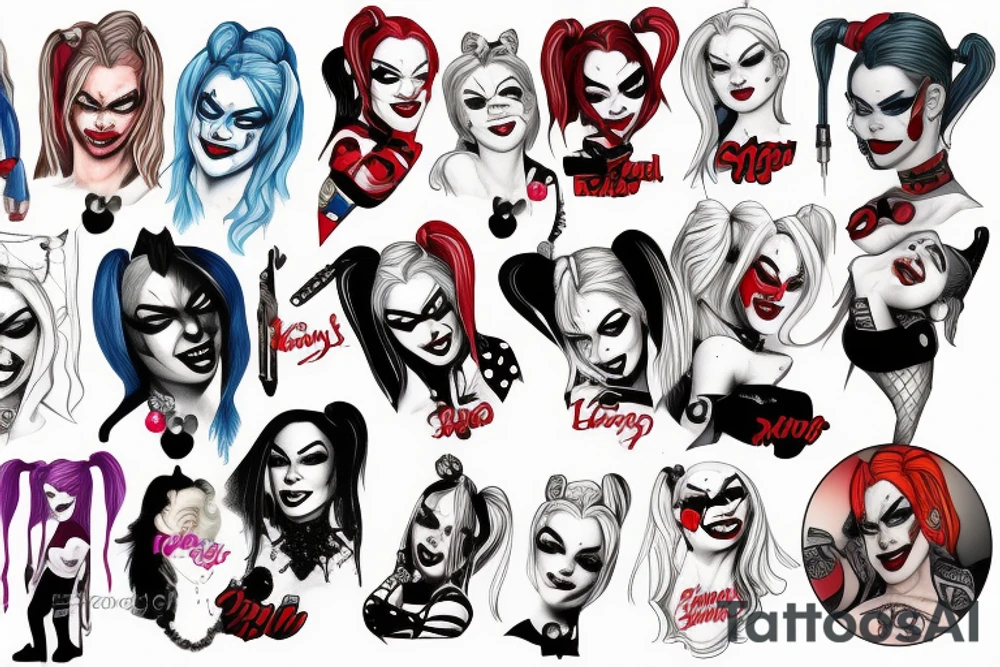 Harley Quinn being submissive tattoo idea