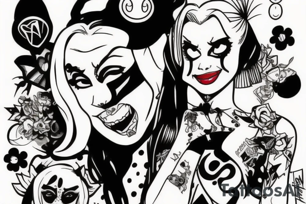 Harley Quinn being submissive tattoo idea