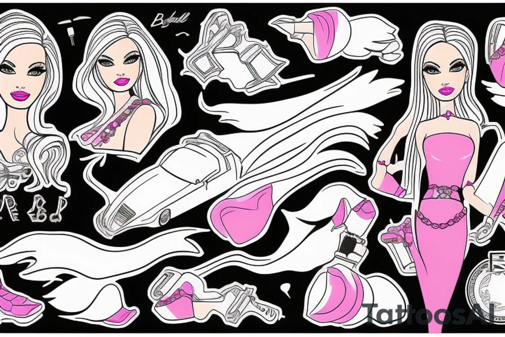 Barbie driving Acura tattoo idea