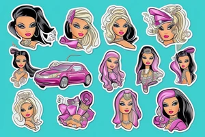 Barbie driving Acura tattoo idea