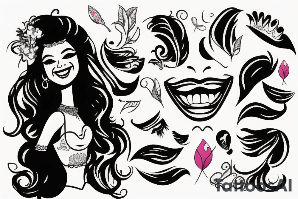 Indian Barbie laughing tattoo idea