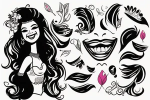 Indian Barbie laughing tattoo idea