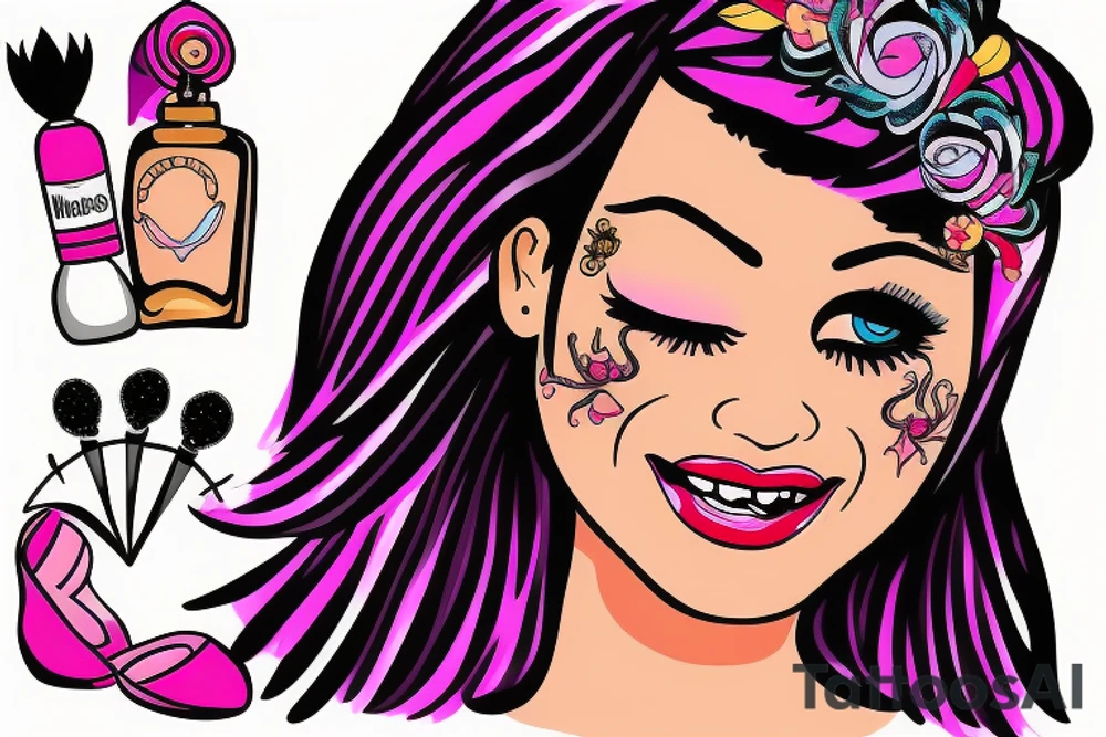 Indian Barbie laughing tattoo idea