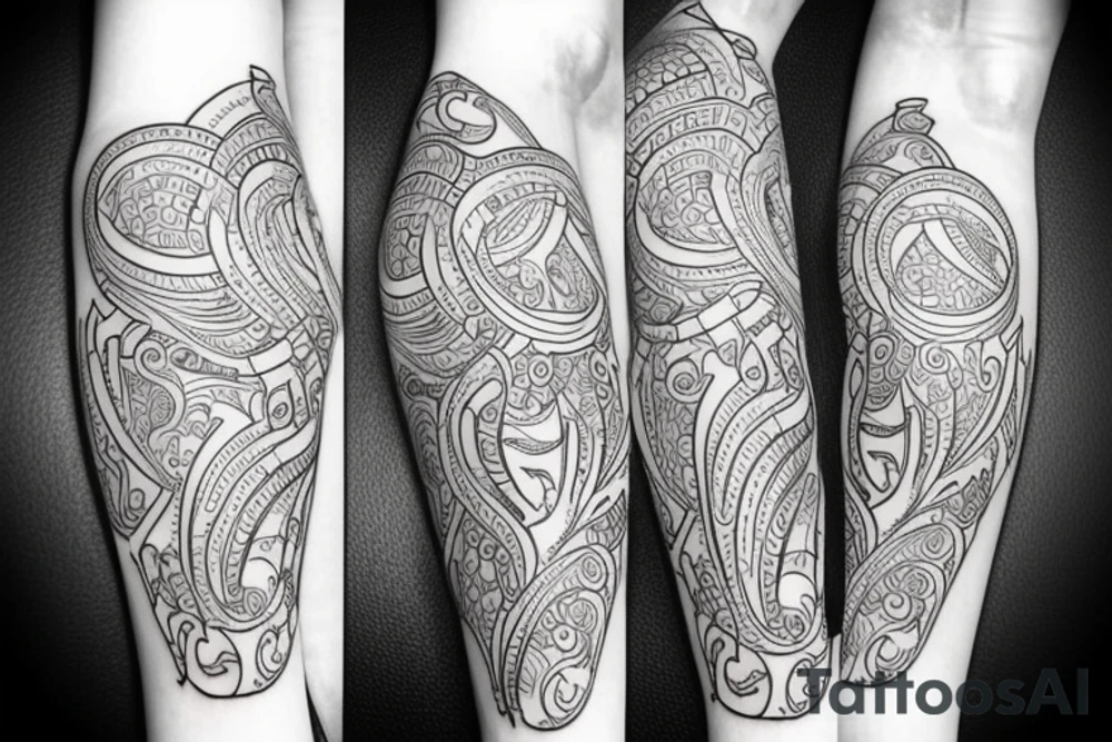 Elegant design with fine lines on my left arm tattoo idea