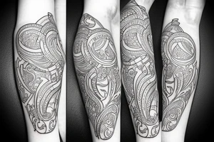 Elegant design with fine lines on my left arm tattoo idea